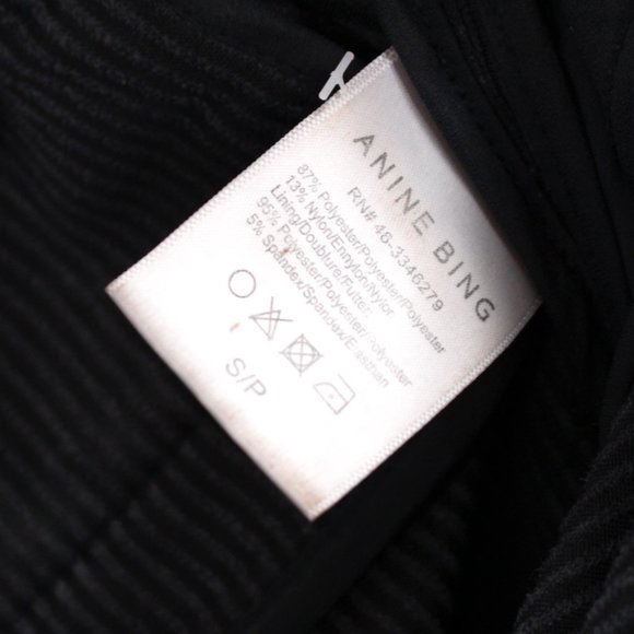 Anine Bing Jocelyn Corduroy Slit-Hem Pants S High Rise Trousers Navy Blue Small - Picture 9 of 9